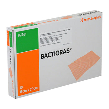 Bactigras. Gasa Parafinada Antimicrobiana Con Acetato De Clorhexidina Al 0.5%. 15 X 20 Cm.